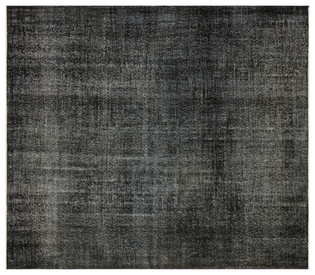 Black Over Dyed Vintage Rug 7&#39;1&#39;&#39; x 8&#39;1&#39;&#39; ft 215 x 246 cm