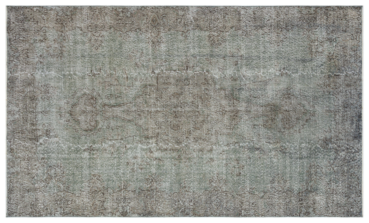 Gray Over Dyed Vintage Rug 5&#39;8&#39;&#39; x 9&#39;7&#39;&#39; ft 172 x 291 cm