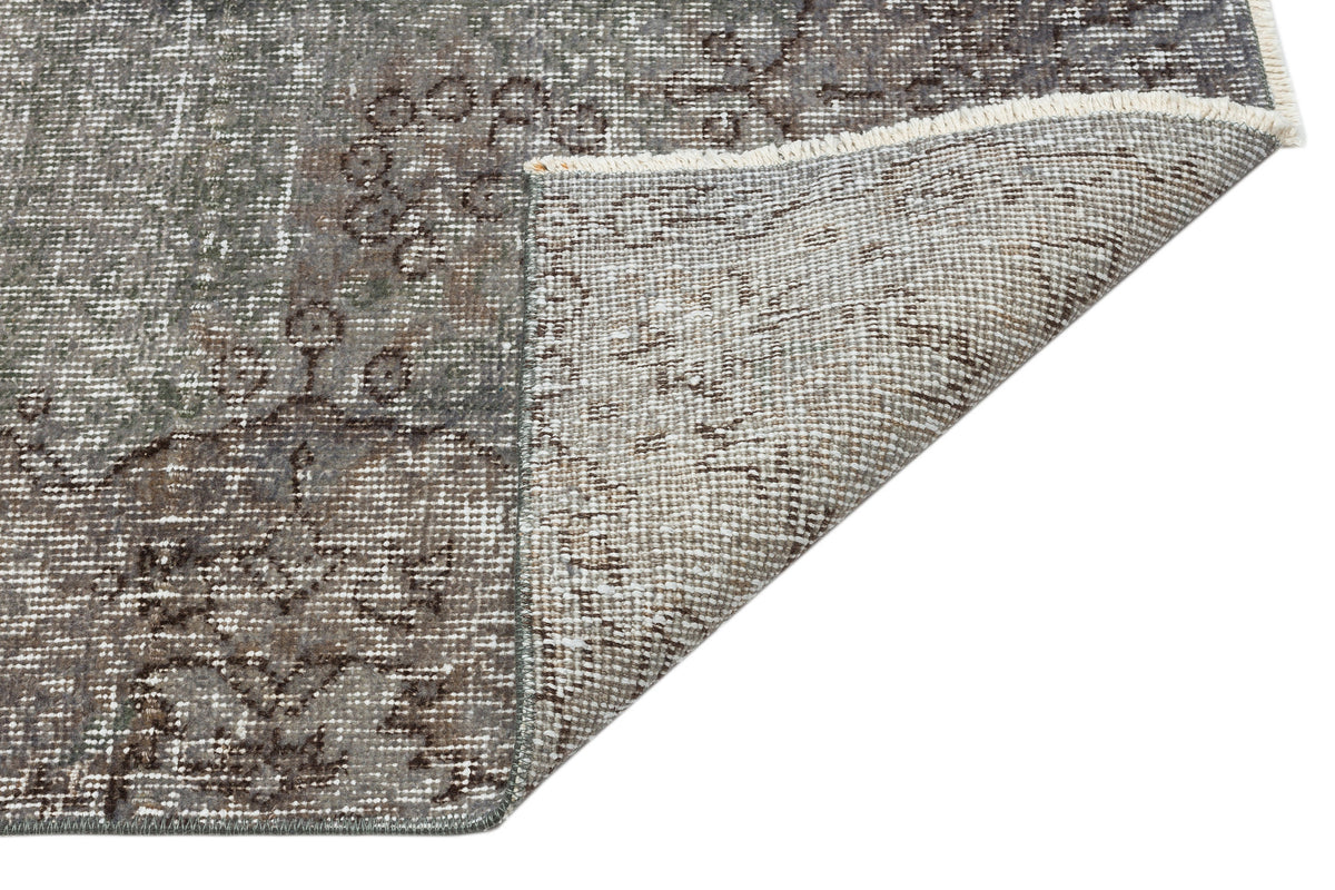 Gray Over Dyed Vintage Rug 5&#39;8&#39;&#39; x 9&#39;7&#39;&#39; ft 172 x 291 cm