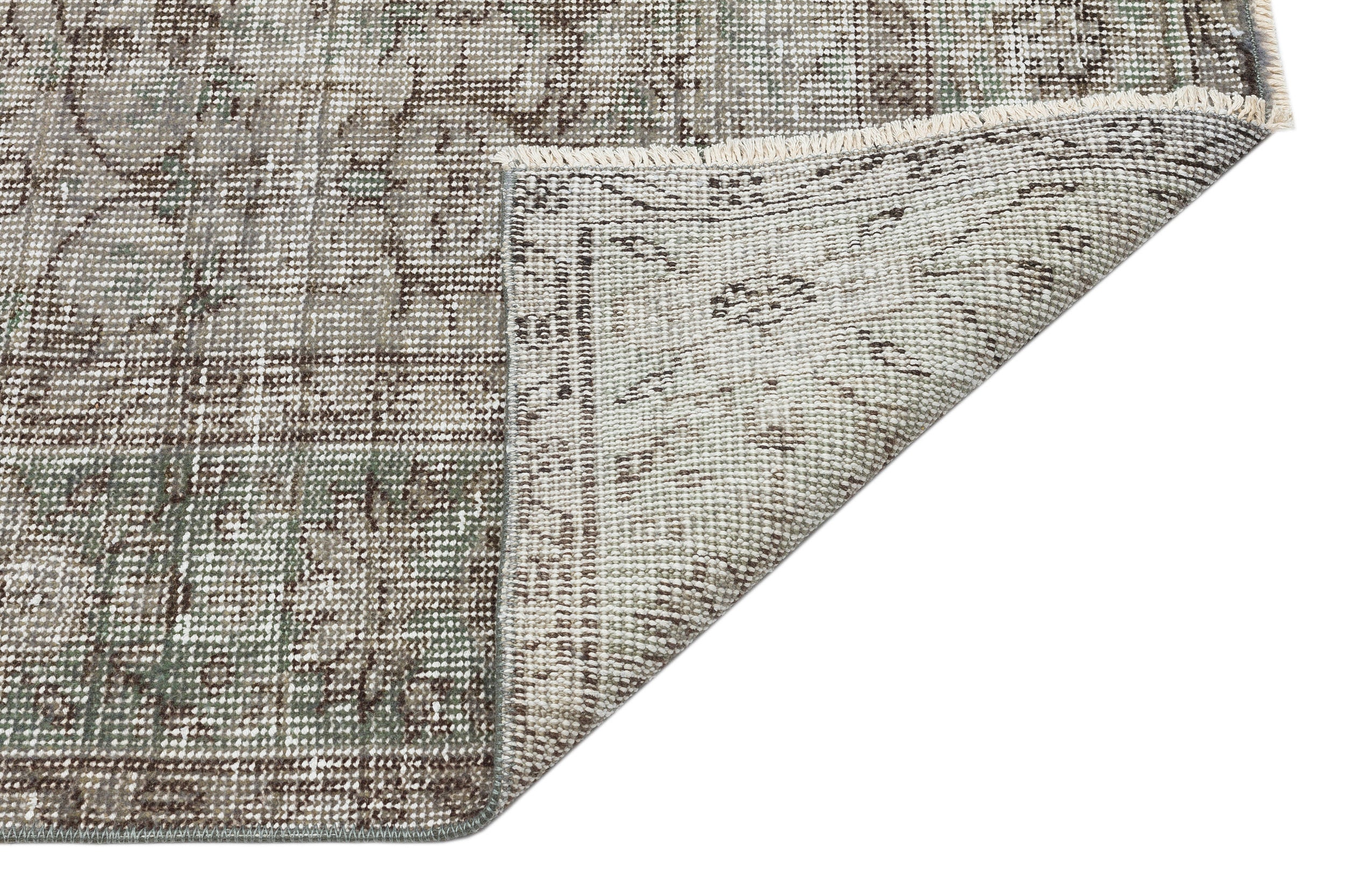 Gray Over Dyed Vintage Rug 5'5'' x 8'10'' ft 164 x 269 cm