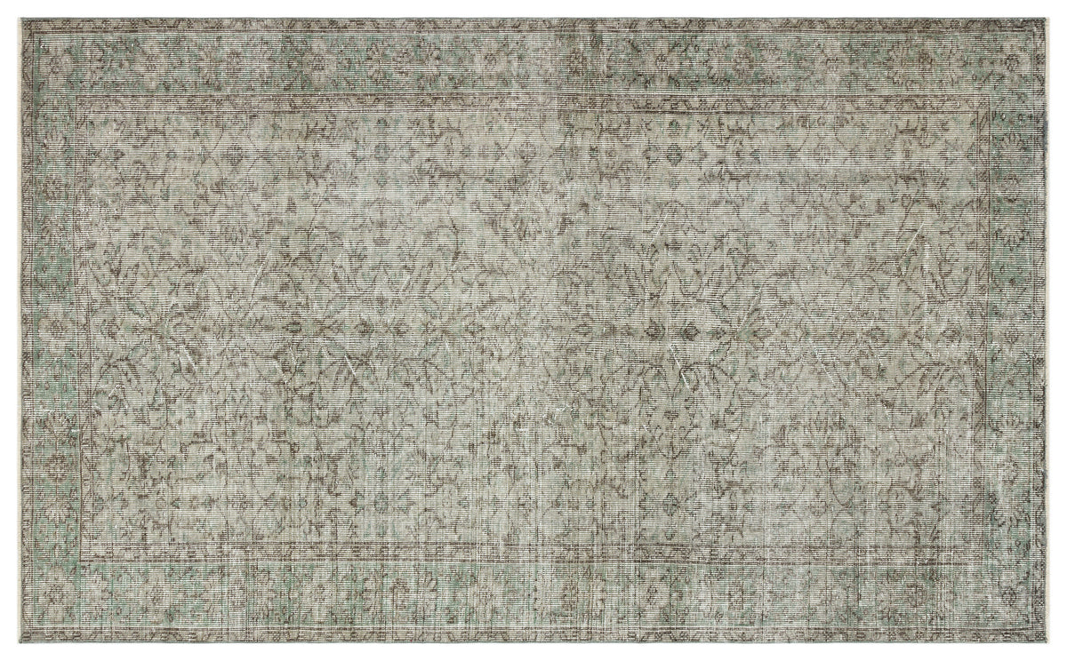 Gray Over Dyed Vintage Rug 5&#39;5&#39;&#39; x 8&#39;10&#39;&#39; ft 164 x 269 cm