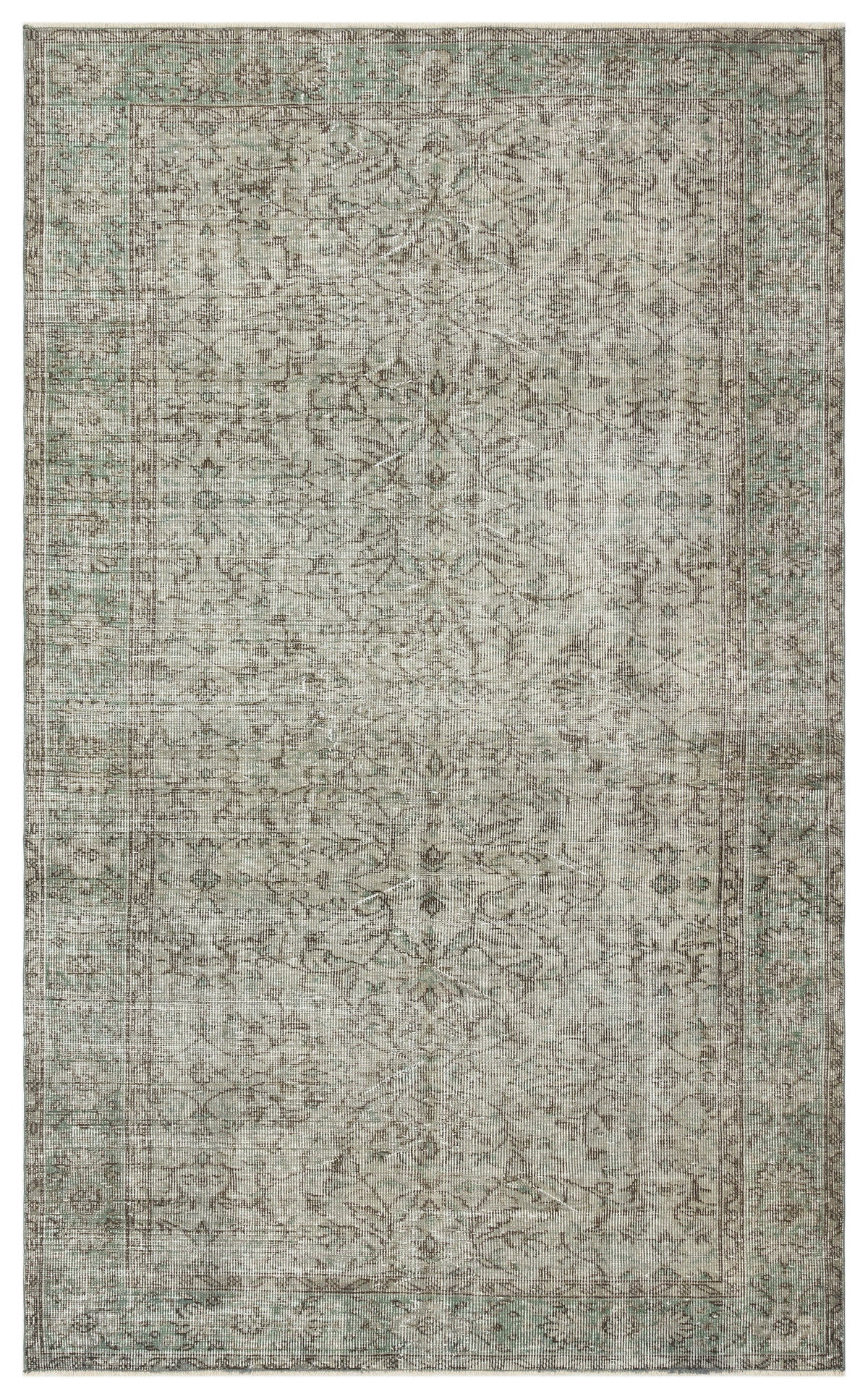 Gray Over Dyed Vintage Rug 5&#39;5&#39;&#39; x 8&#39;10&#39;&#39; ft 164 x 269 cm