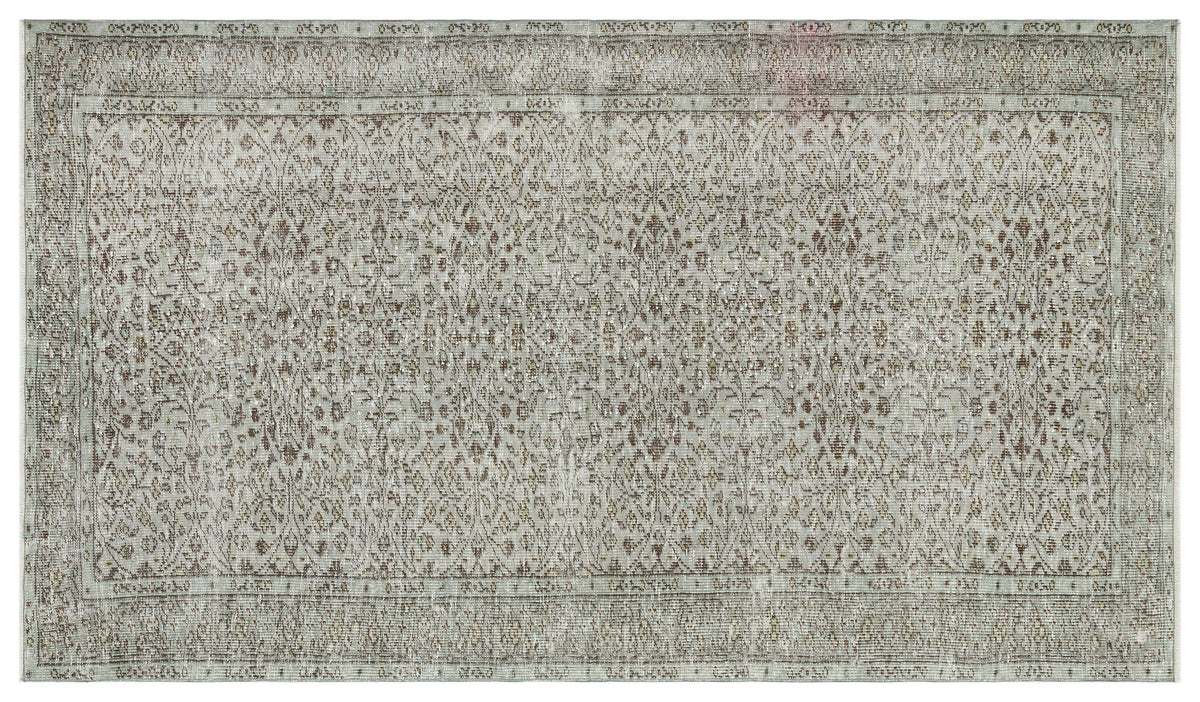 Gray Over Dyed Vintage Rug 5&#39;1&#39;&#39; x 8&#39;11&#39;&#39; ft 155 x 271 cm