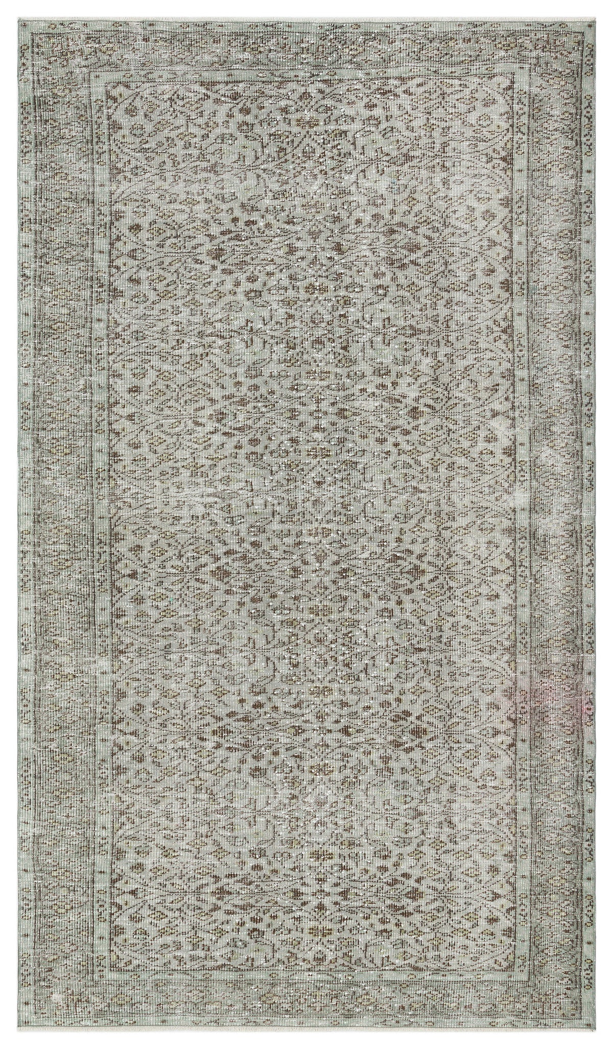 Gray Over Dyed Vintage Rug 5&#39;1&#39;&#39; x 8&#39;11&#39;&#39; ft 155 x 271 cm