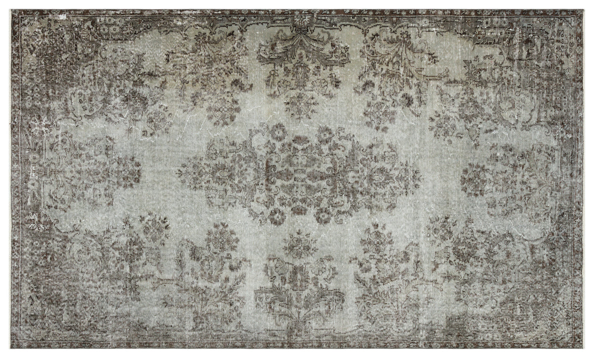 Gray Over Dyed Vintage Rug 5&#39;9&#39;&#39; x 9&#39;4&#39;&#39; ft 174 x 285 cm