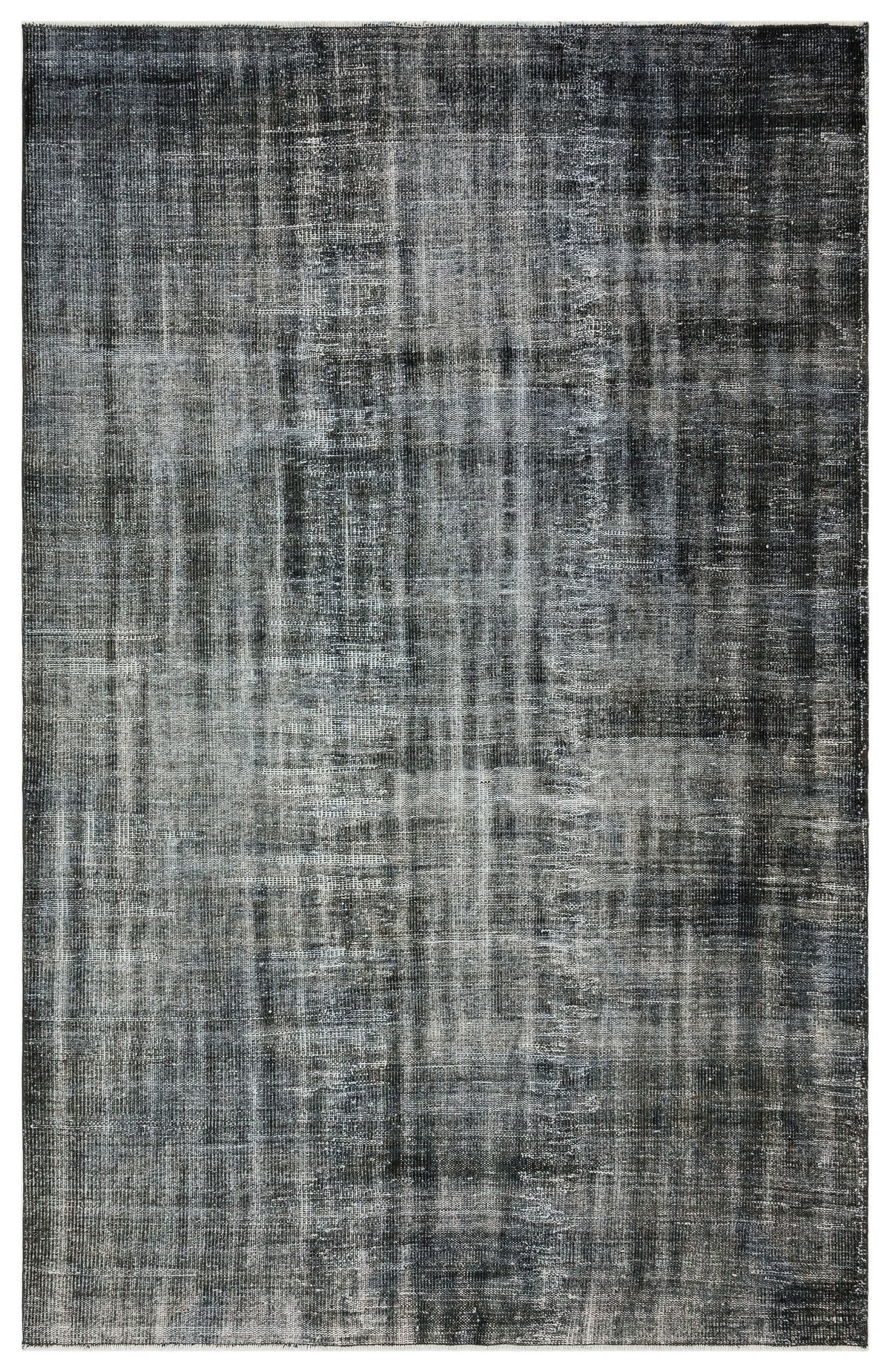 Black Over Dyed Vintage Rug 6&#39;0&#39;&#39; x 9&#39;1&#39;&#39; ft 184 x 278 cm