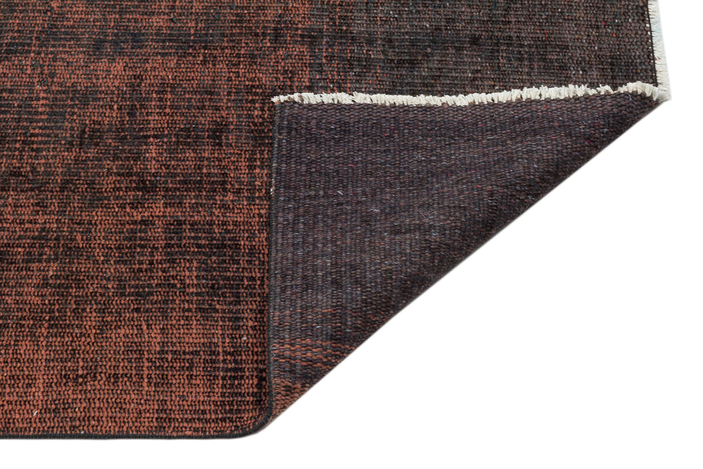 Brown Over Dyed Vintage Rug 5'7'' x 8'9'' ft 171 x 266 cm