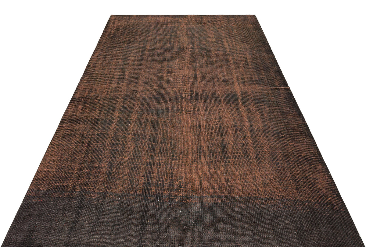 Brown Over Dyed Vintage Rug 5&#39;7&#39;&#39; x 8&#39;9&#39;&#39; ft 171 x 266 cm