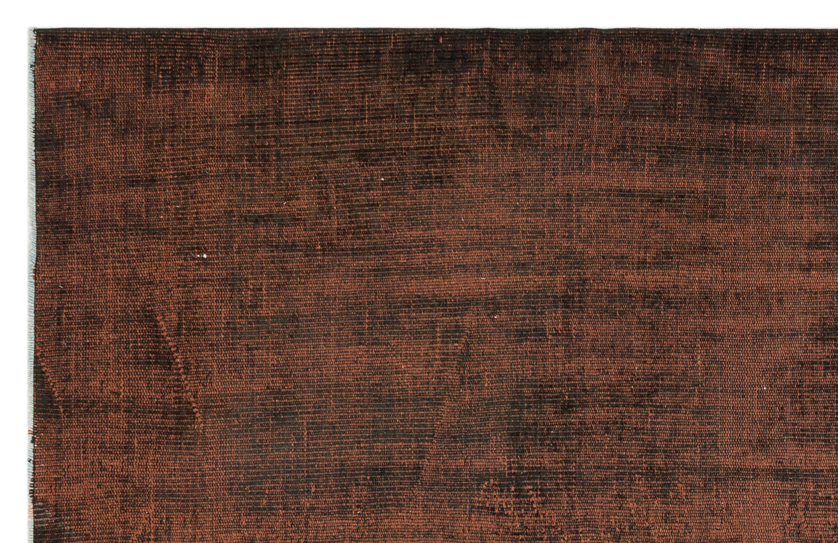 Brown Over Dyed Vintage Rug 5&#39;7&#39;&#39; x 8&#39;9&#39;&#39; ft 171 x 266 cm