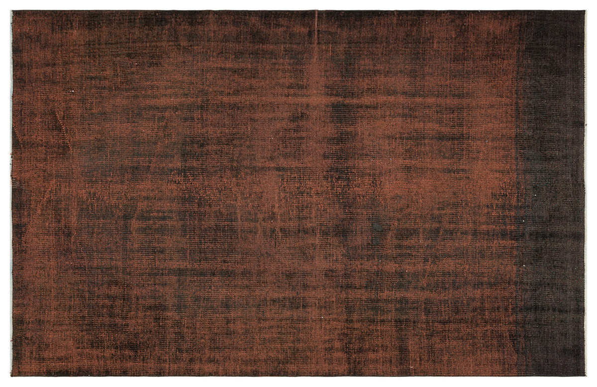 Brown Over Dyed Vintage Rug 5&#39;7&#39;&#39; x 8&#39;9&#39;&#39; ft 171 x 266 cm