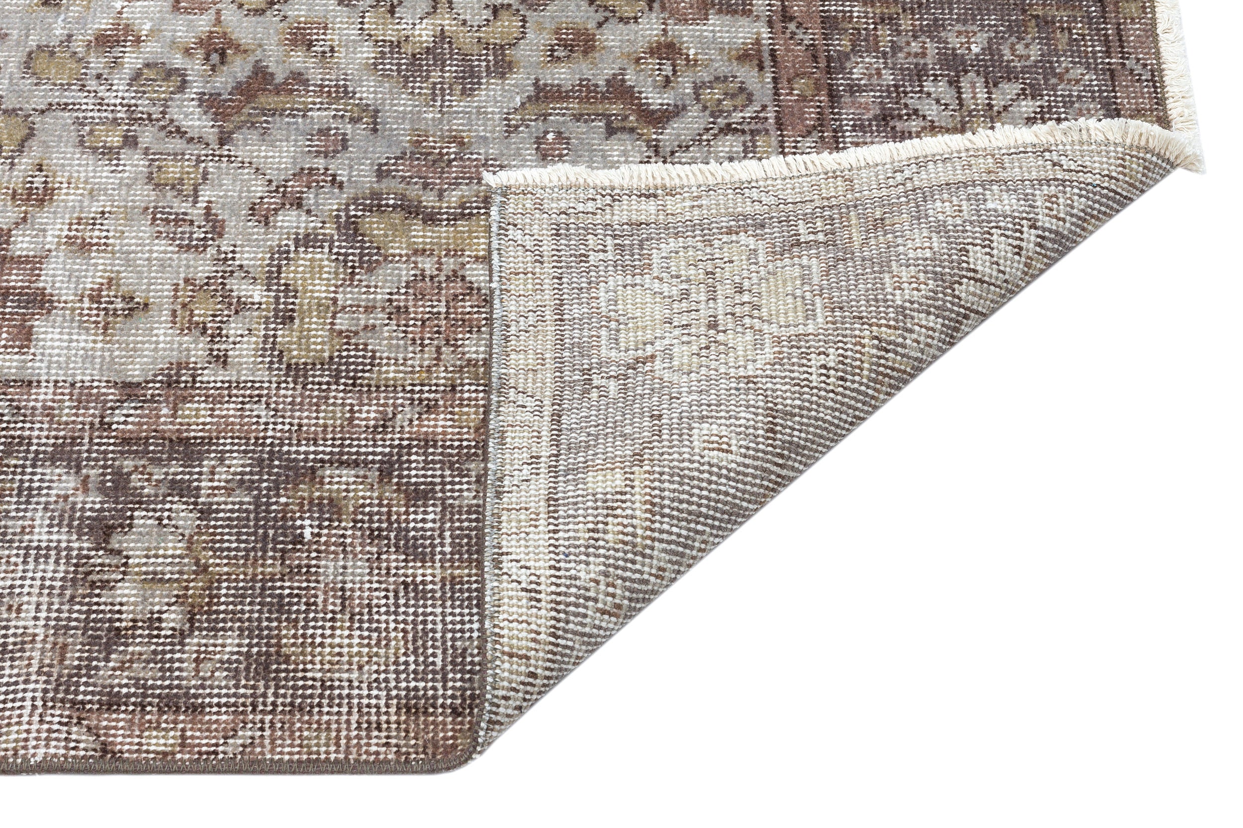 Gray Over Dyed Vintage Rug 5'4'' x 9'5'' ft 162 x 287 cm