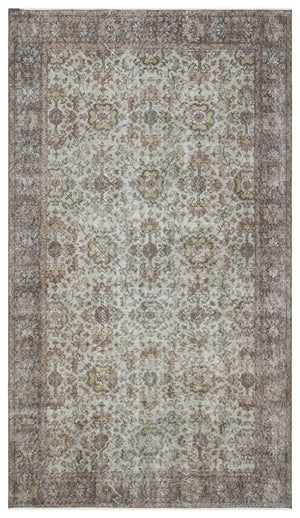 Gray Over Dyed Vintage Rug 5'4'' x 9'5'' ft 162 x 287 cm