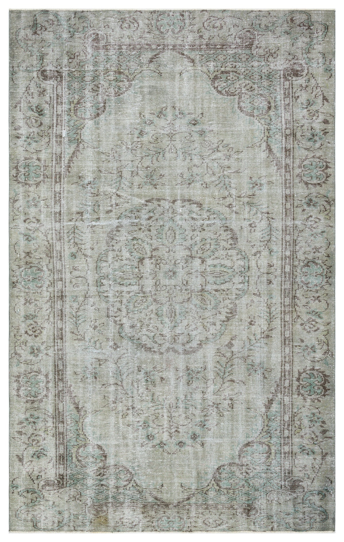 Gray Over Dyed Vintage Rug 5&#39;7&#39;&#39; x 9&#39;1&#39;&#39; ft 171 x 276 cm