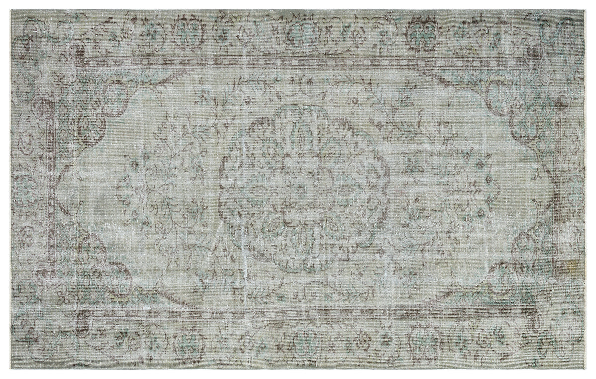 Gray Over Dyed Vintage Rug 5&#39;7&#39;&#39; x 9&#39;1&#39;&#39; ft 171 x 276 cm