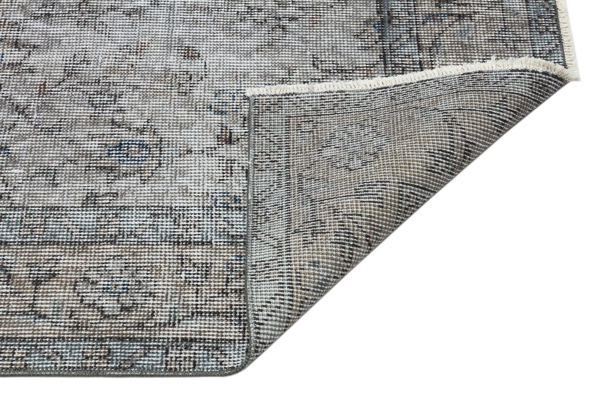 Gray Over Dyed Vintage Rug 5&#39;3&#39;&#39; x 8&#39;6&#39;&#39; ft 159 x 260 cm