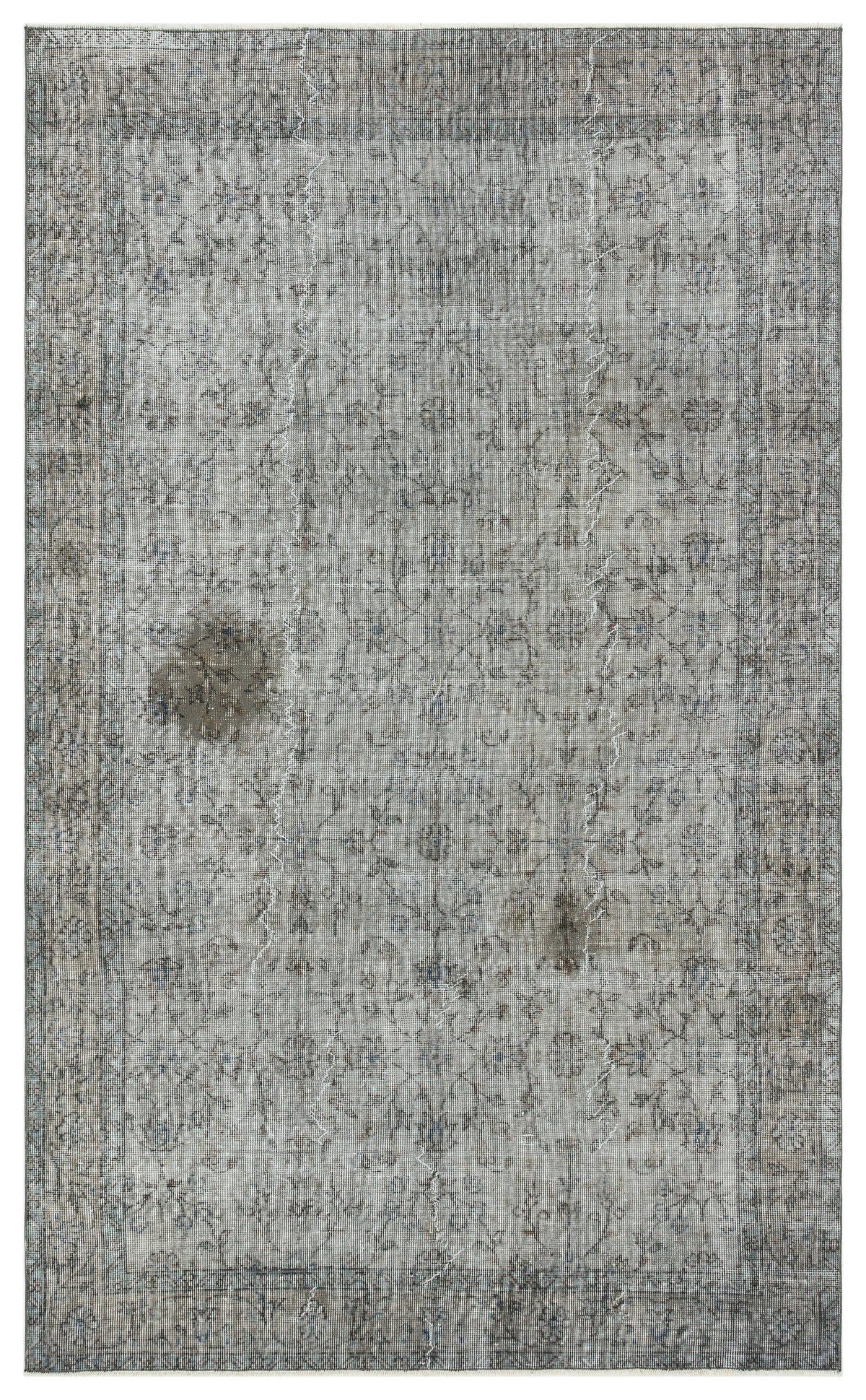 Gray Over Dyed Vintage Rug 5&#39;3&#39;&#39; x 8&#39;6&#39;&#39; ft 159 x 260 cm