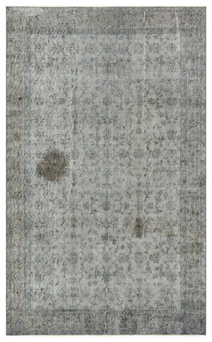 Gray Over Dyed Vintage Rug 5'3'' x 8'6'' ft 159 x 260 cm
