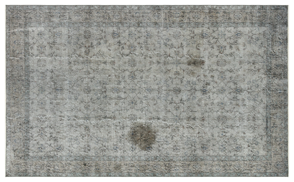 Gray Over Dyed Vintage Rug 5&#39;3&#39;&#39; x 8&#39;6&#39;&#39; ft 159 x 260 cm