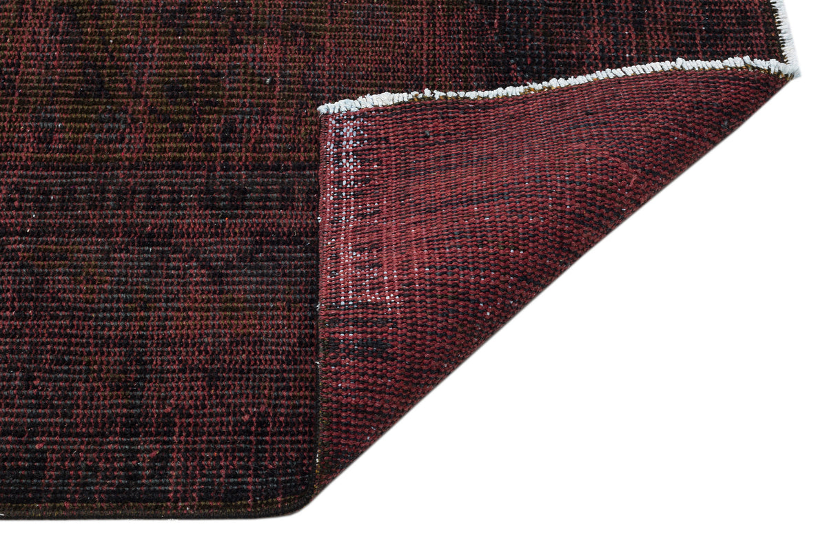 Brown Over Dyed Vintage Rug 6&#39;4&#39;&#39; x 9&#39;11&#39;&#39; ft 192 x 301 cm