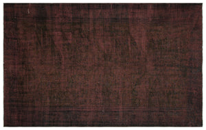 Brown Over Dyed Vintage Rug 6'4'' x 9'11'' ft 192 x 301 cm