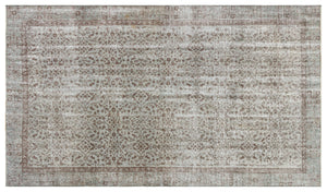 Gray Over Dyed Vintage Rug 5'3'' x 8'12'' ft 160 x 274 cm
