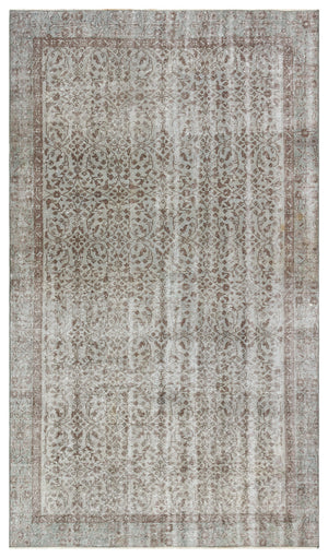 Gray Over Dyed Vintage Rug 5'3'' x 8'12'' ft 160 x 274 cm