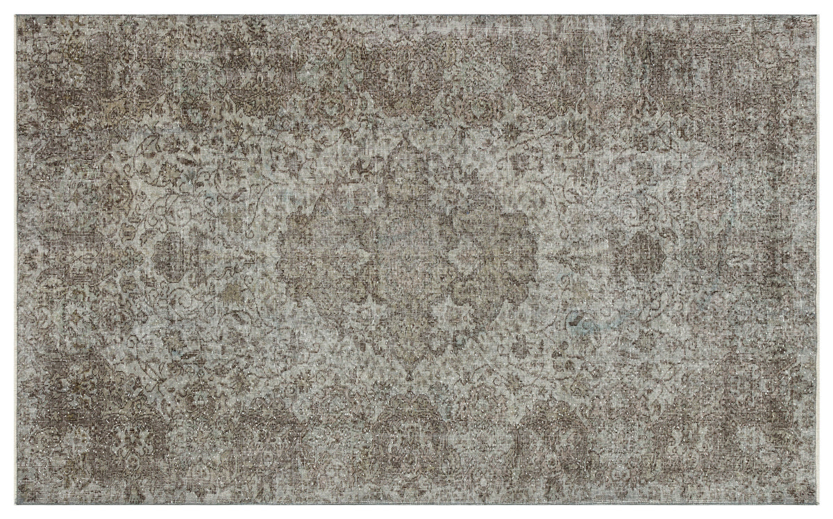 Gray Over Dyed Vintage Rug 5&#39;4&#39;&#39; x 8&#39;10&#39;&#39; ft 162 x 268 cm