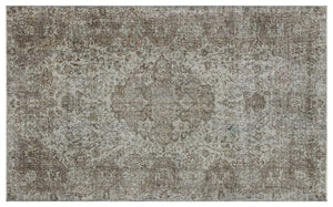 Gray Over Dyed Vintage Rug 5'4'' x 8'10'' ft 162 x 268 cm