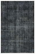 Black Over Dyed Vintage Rug 6'2'' x 9'7'' ft 188 x 293 cm