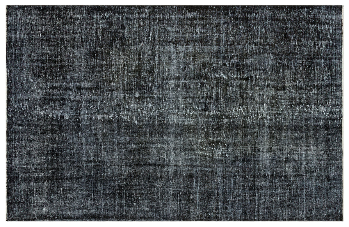 Black Over Dyed Vintage Rug 6&#39;2&#39;&#39; x 9&#39;7&#39;&#39; ft 188 x 293 cm