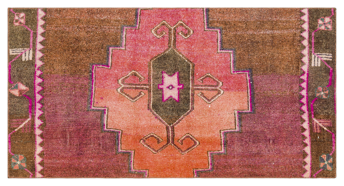 Natural Anatolium Turkish Vintage Rug 2&#39;6&#39;&#39; x 4&#39;7&#39;&#39; ft 75 x 140 cm