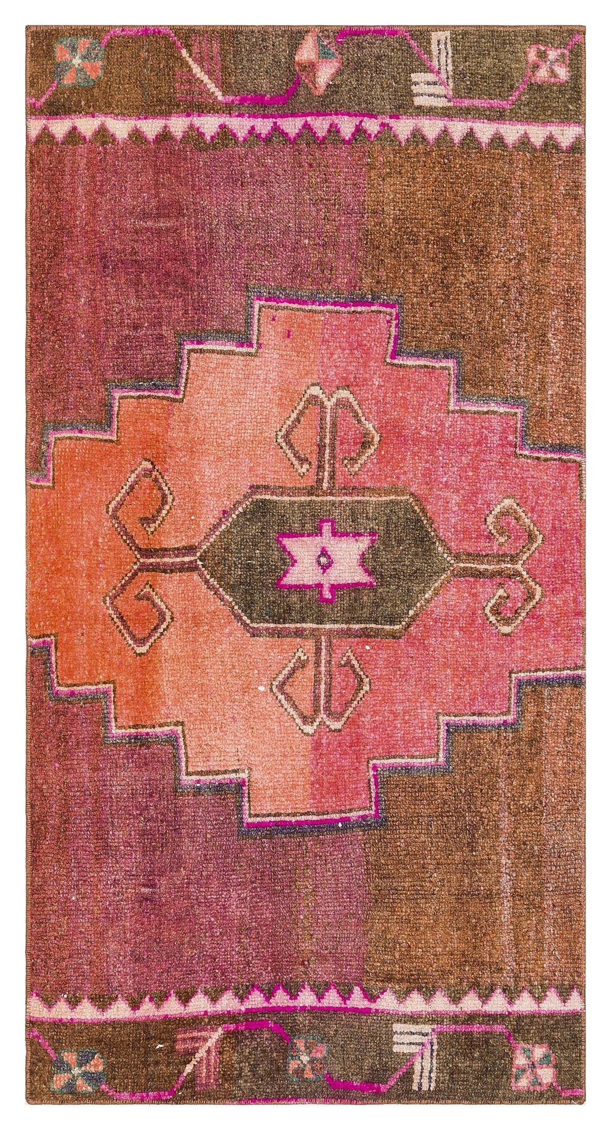 Natural Anatolium Turkish Vintage Rug 2&#39;6&#39;&#39; x 4&#39;7&#39;&#39; ft 75 x 140 cm