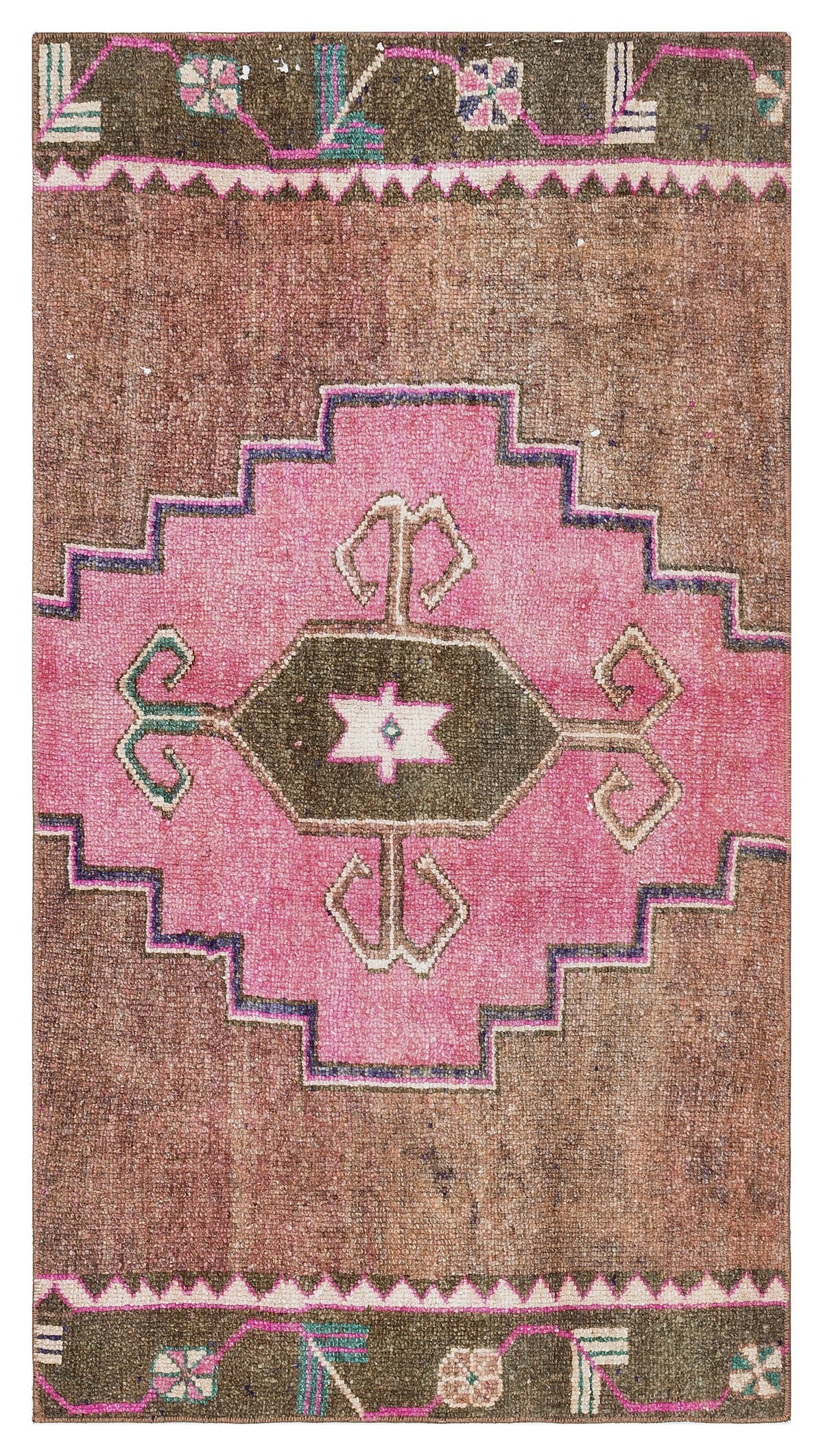 Natural Anatolium Turkish Vintage Rug 2&#39;7&#39;&#39; x 4&#39;8&#39;&#39; ft 79 x 142 cm