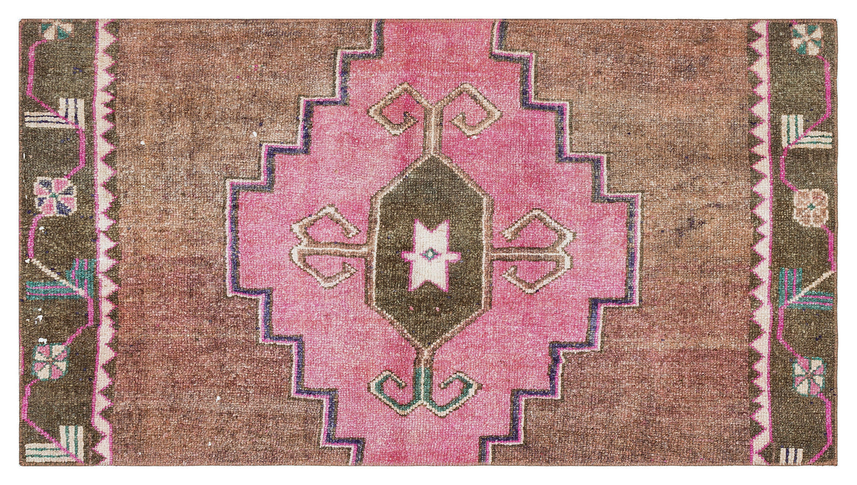 Natural Anatolium Turkish Vintage Rug 2&#39;7&#39;&#39; x 4&#39;8&#39;&#39; ft 79 x 142 cm