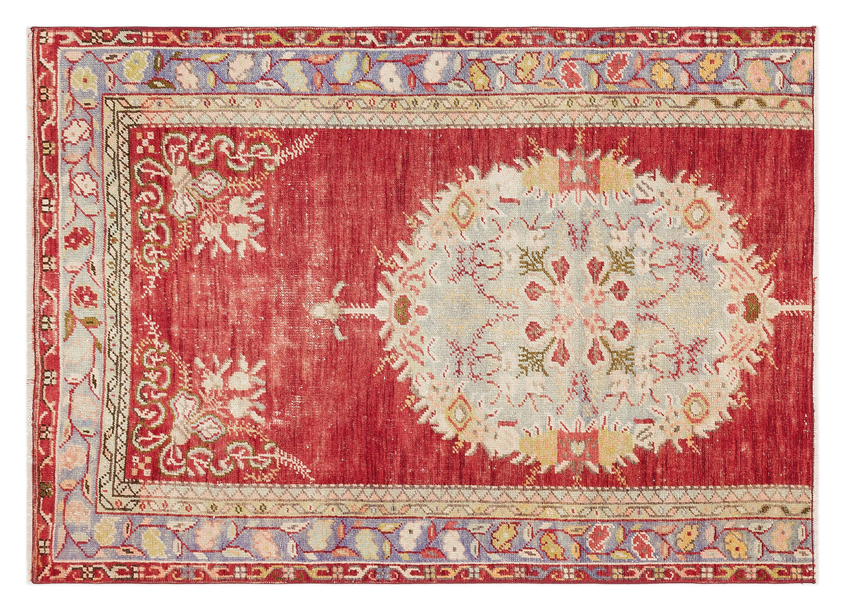 Natural Anatolium Turkish Vintage Rug 3&#39;3&#39;&#39; x 4&#39;6&#39;&#39; ft 100 x 137 cm