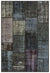 Gray Over Dyed Patchwork Unique Rug 3'11'' x 5'10'' ft 120 x 179 cm