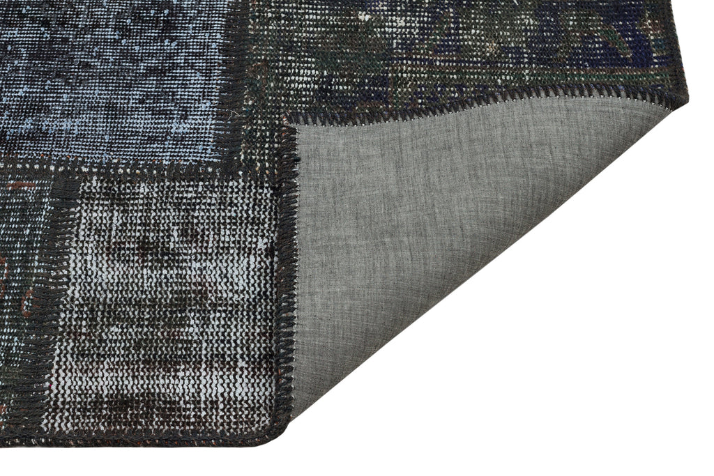 Gray Over Dyed Patchwork Unique Rug 3'11'' x 5'10'' ft 120 x 179 cm
