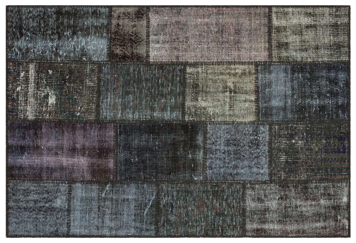 Gray Over Dyed Patchwork Unique Rug 3&#39;11&#39;&#39; x 5&#39;10&#39;&#39; ft 120 x 179 cm