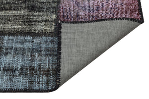 Gray Over Dyed Patchwork Unique Rug 3'11'' x 5'11'' ft 120 x 181 cm