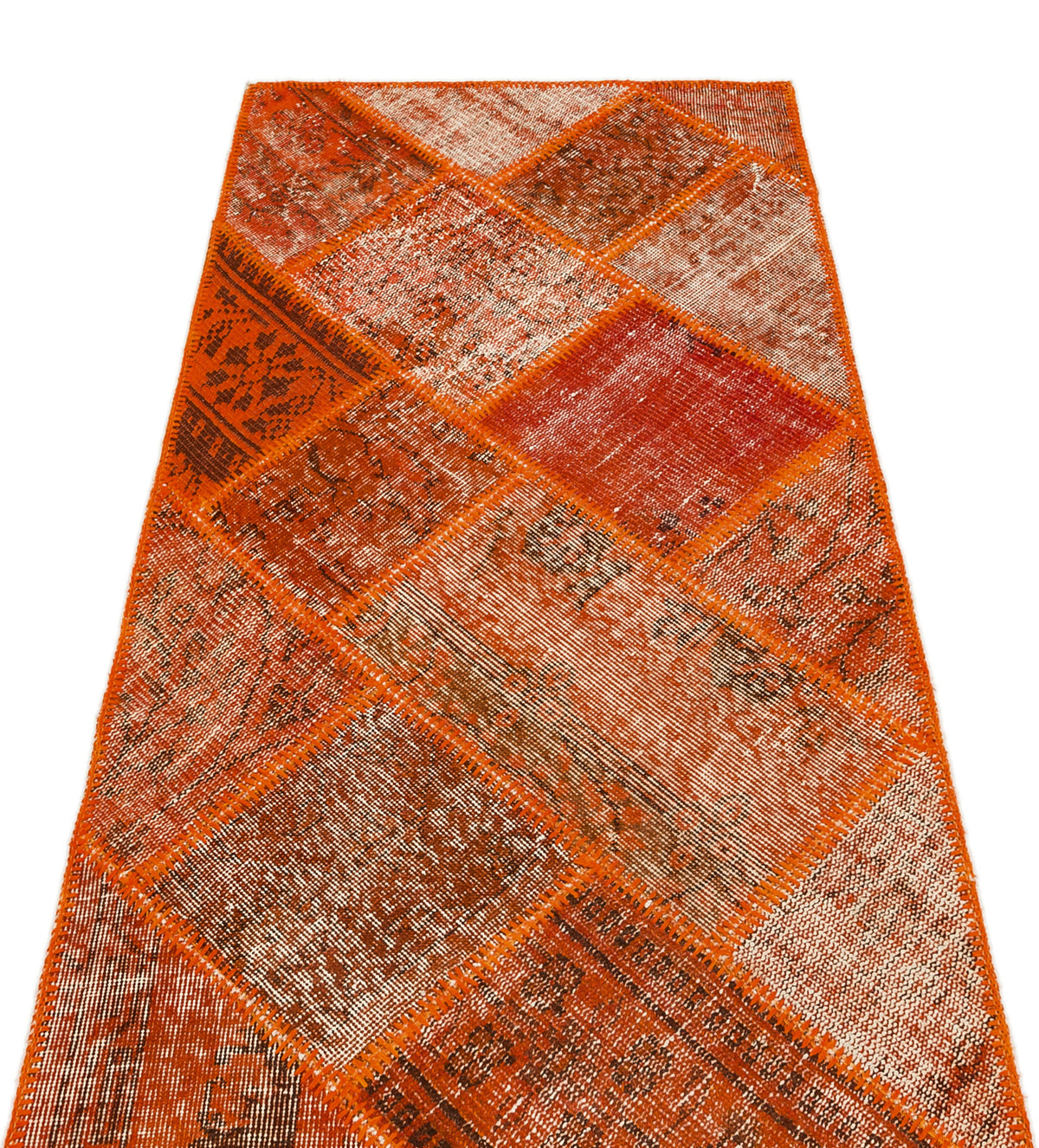 Orange Over Dyed Patchwork Unique Rug 2&#39;8&#39;&#39; x 5&#39;1&#39;&#39; ft 81 x 154 cm