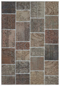 Gray Over Dyed Patchwork Unique Rug 5'4'' x 7'8'' ft 162 x 234 cm