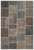 Gray Over Dyed Patchwork Unique Rug 5'4'' x 7'8'' ft 162 x 234 cm