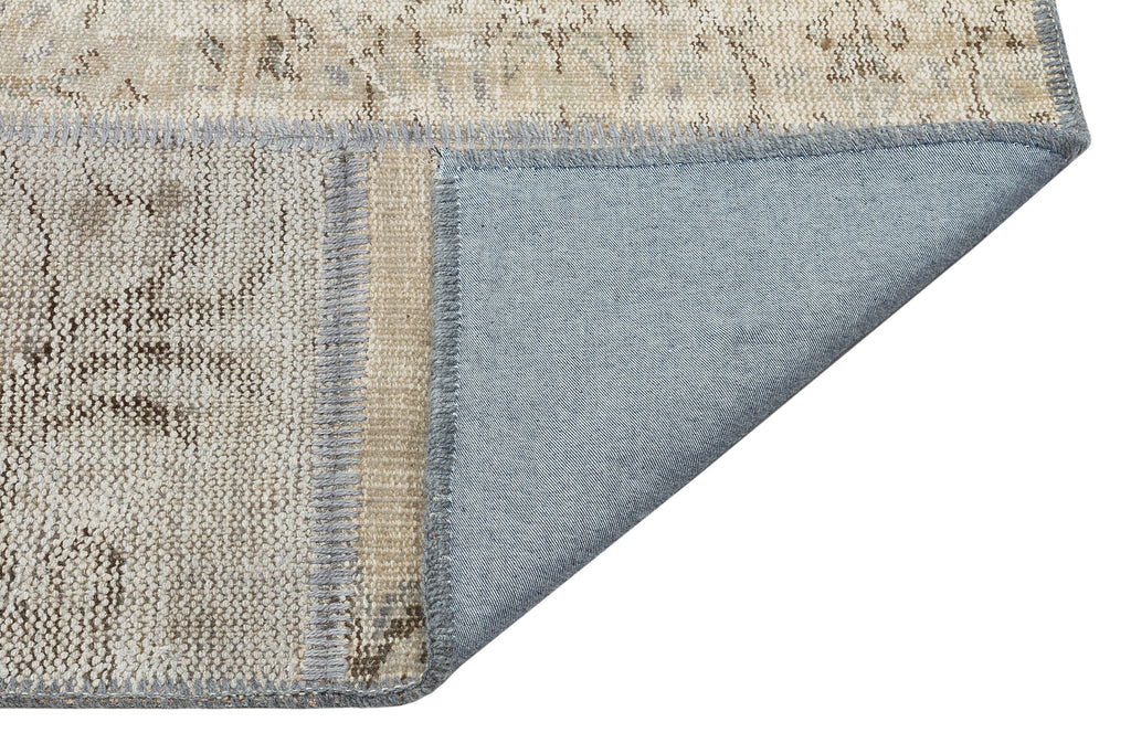 Beige Over Dyed Patchwork Unique Rug 5'3'' x 7'7'' ft 160 x 232 cm