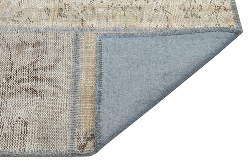 Beige Over Dyed Patchwork Unique Rug 5'3'' x 7'7'' ft 160 x 232 cm