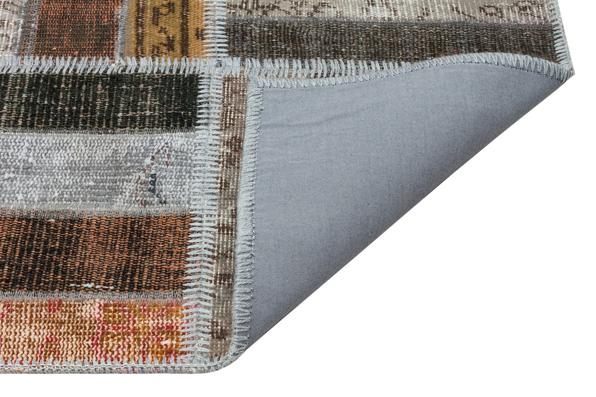 Brown Over Dyed Patchwork Unique Rug 5&#39;3&#39;&#39; x 8&#39;0&#39;&#39; ft 161 x 244 cm