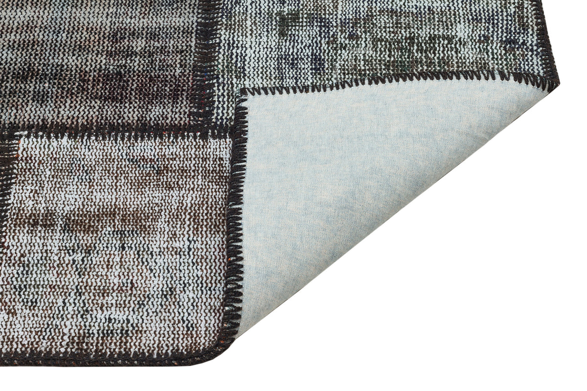 Gray Over Dyed Patchwork Unique Rug 3&#39;11&#39;&#39; x 5&#39;10&#39;&#39; ft 120 x 179 cm