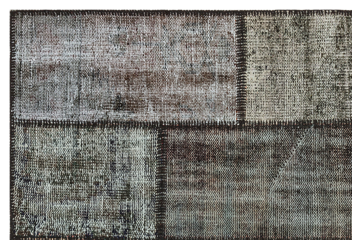 Gray Over Dyed Patchwork Unique Rug 3&#39;11&#39;&#39; x 5&#39;10&#39;&#39; ft 120 x 179 cm