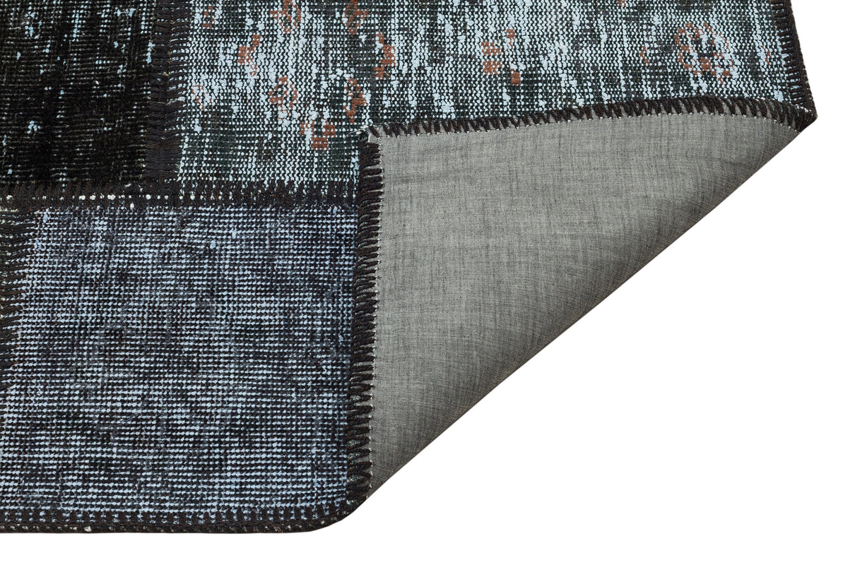 Gray Over Dyed Patchwork Unique Rug 4&#39;0&#39;&#39; x 5&#39;11&#39;&#39; ft 122 x 180 cm