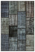 Gray Over Dyed Patchwork Unique Rug 4'0'' x 5'11'' ft 122 x 180 cm