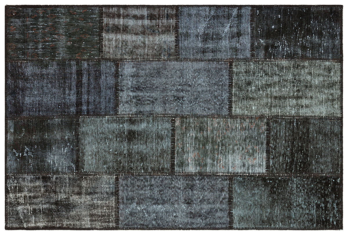 Gray Over Dyed Patchwork Unique Rug 3&#39;12&#39;&#39; x 5&#39;11&#39;&#39; ft 121 x 181 cm